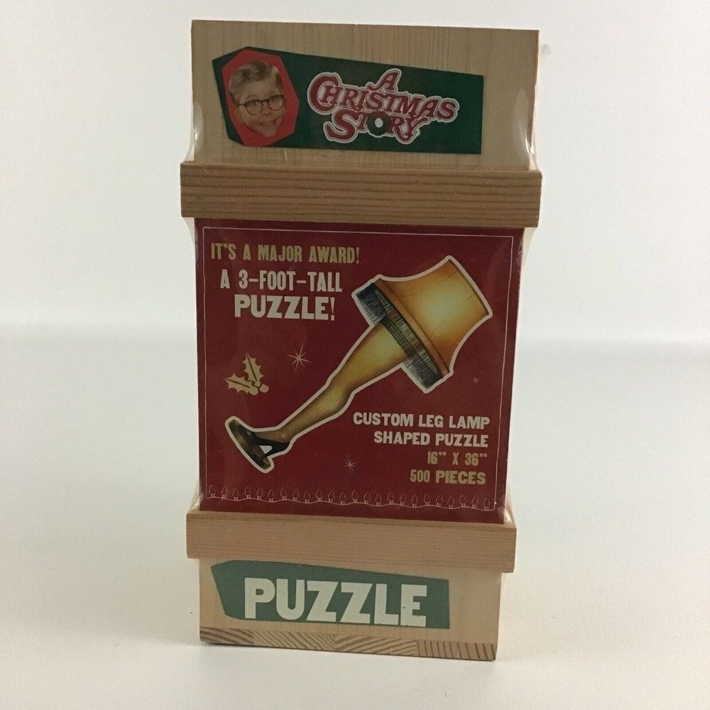 A Christmas Story 500 Piece Puzzle 3 Foot Tall Leg Lamp Fragile 2008 USAopoly